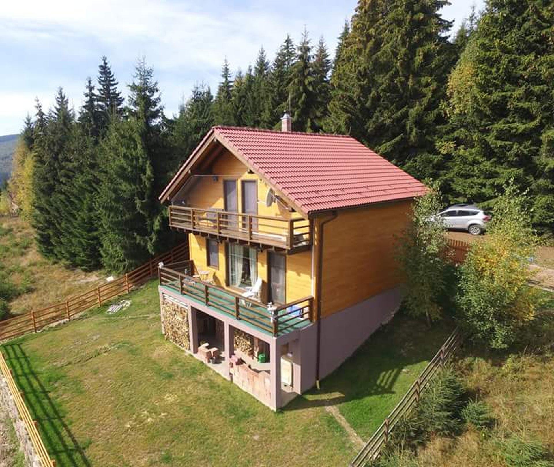 Subsol cabană Ciflo Feleacu finalizat — fundație excavată 600mc cu cabana construită